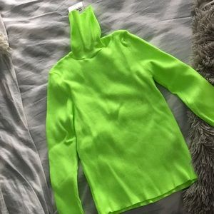 NWT Zara Neon Green Turtleneck